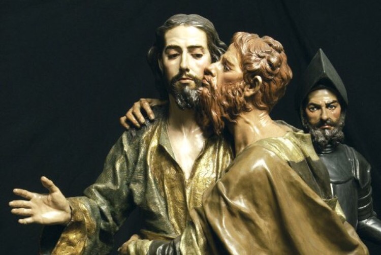 kissing Jesus while betraying him